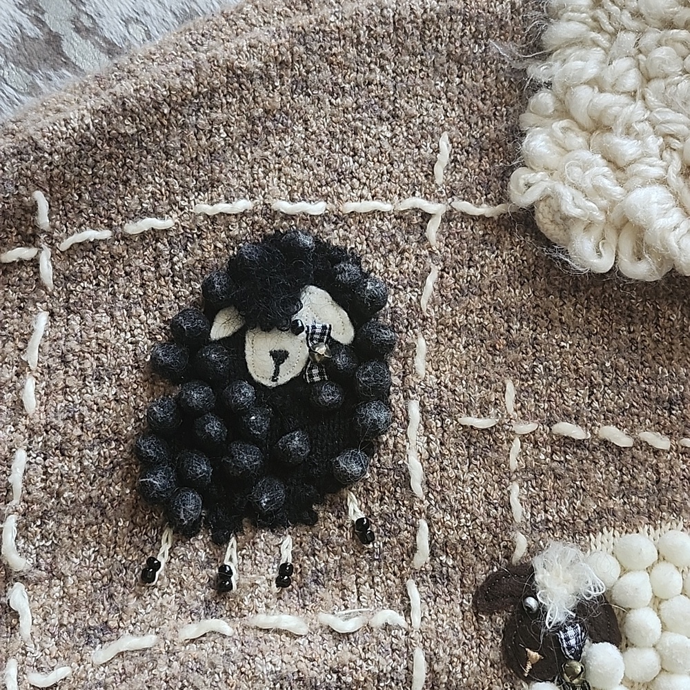Vintage Design Options by Philip & Jane Gordon Sheep Cardigan SzM - Picture 3 of 8